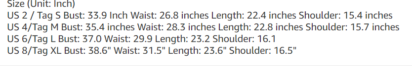 Size Chart