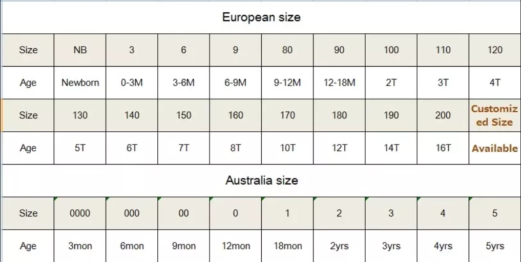 Size Chart