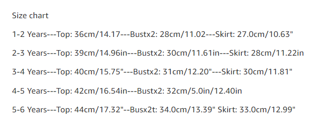 Size Chart