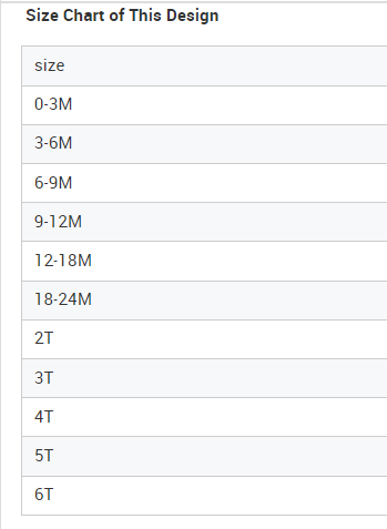 Size Chart