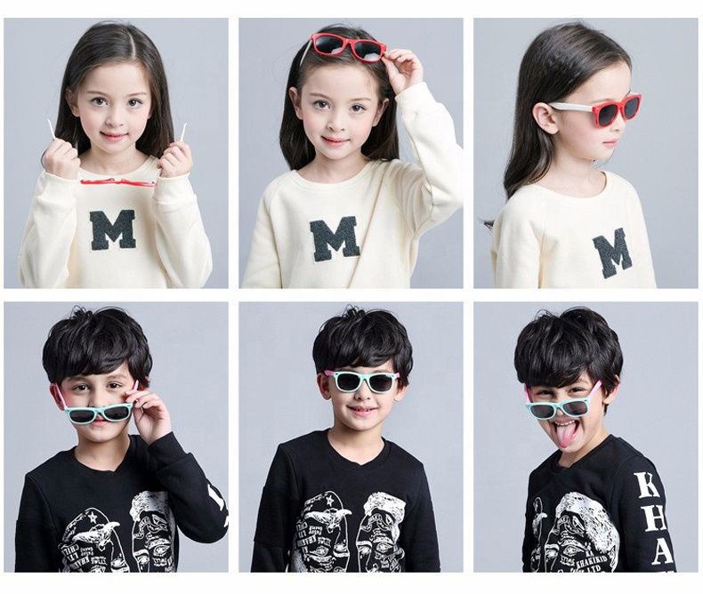 Custom Polarized Silicone Bendable Flexible Kids Sunglasses Child
