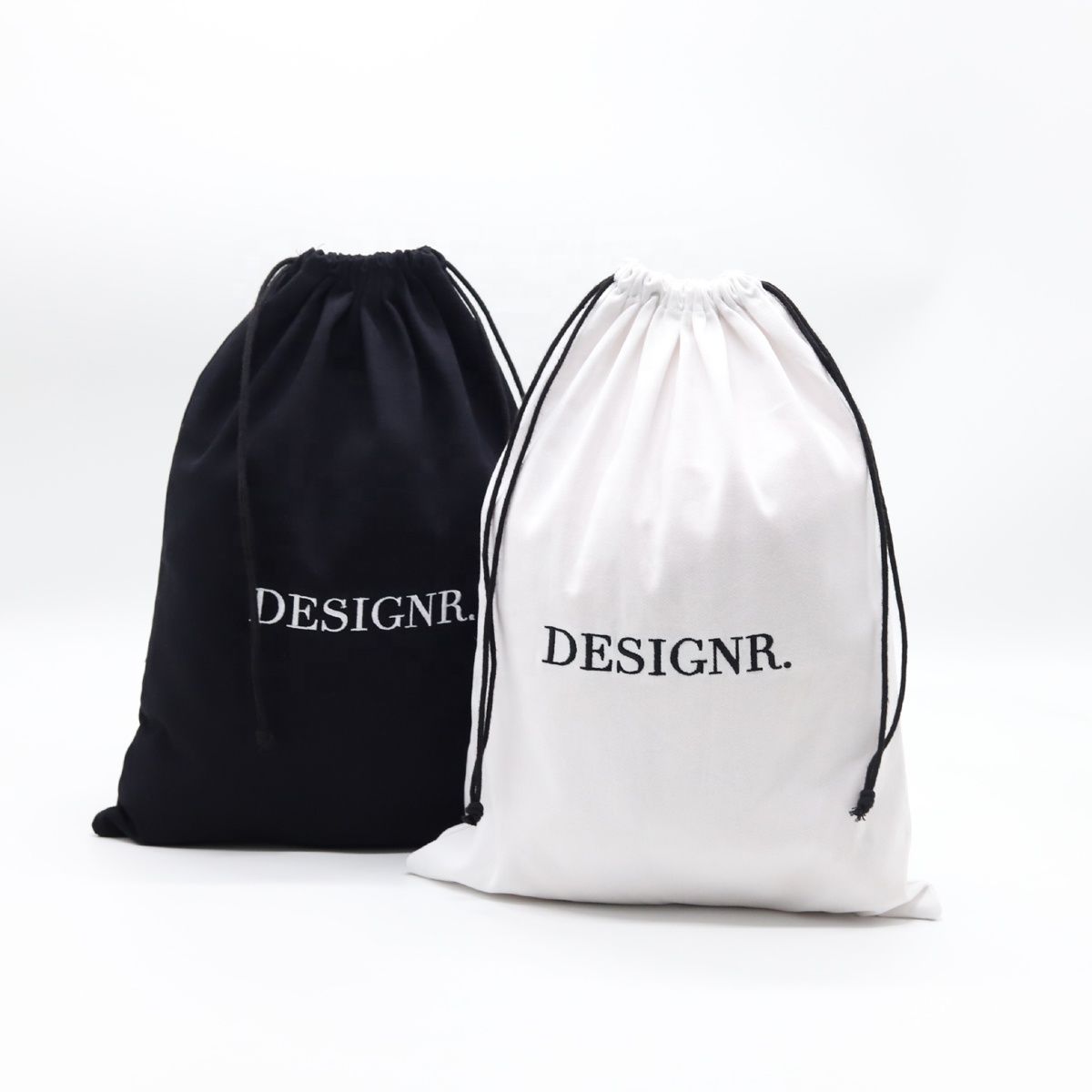 Natural Cotton Canvas Drawstring Bags With Double String Gift Pouch Shoes Dust  Bag With Custom Logo Printingcotton Dust Bag Handbags Dust Ba 