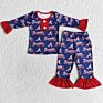 Girls suits letter pattern long sleeve with button red cuff kids clothing