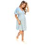 Pregnant Clothes Elegant Casual Dresses for Women Solid Color Buttoned Maternity Dress