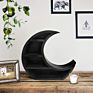 Half Moon Wall Hanging or Table Top Storage Shelf Wooden Black Crescent Moon Shelf Gothic Witchy Room Decor