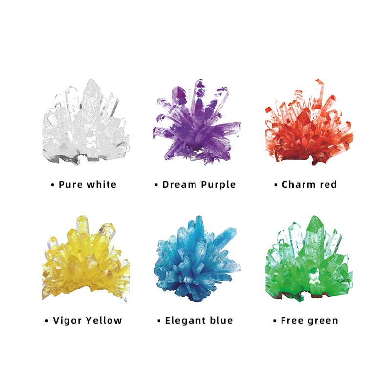 Education Crystal Growing Kit Magic Crystal Planting Kit -6 Vibrant Colored Diy Stem Educational Crystals Experiments